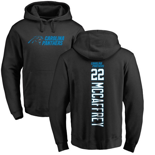 Carolina Panthers Men Black Christian McCaffrey Backer NFL Football #22 Pullover Hoodie Sweatshirts